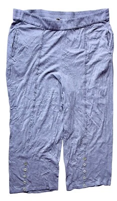 Soft Surroundings Crop Pants Bottoms Women's Plus Size 1 Cotton Blend Grey Gray - Image 1 of 4