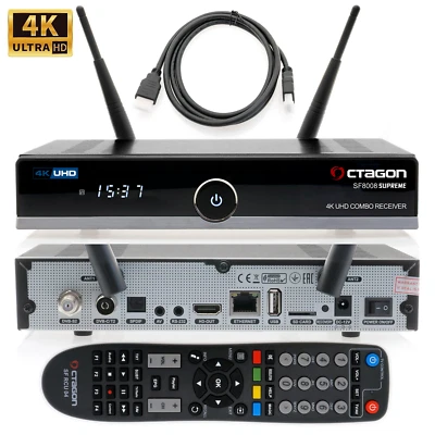 Octagon SF8008 4K COMBO SUPREME UHD E2 DVB-S2X & DVB-C/T2 Linux PVR Receiver - Bild 1 von 4