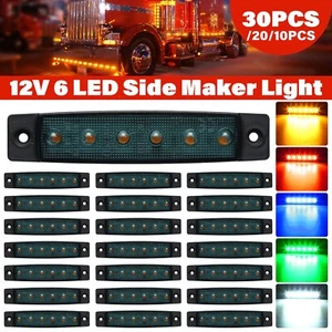 3.8" Smoked 6 LED Side Marker Clearance Lights  for Truck Trailer Boat Lorry 12V - Picture 1 of 13