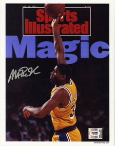 Magic Johnson SIGNED Sports Illustrated Print LA Lakers ITP PSA/DNA AUTOGRAPHED