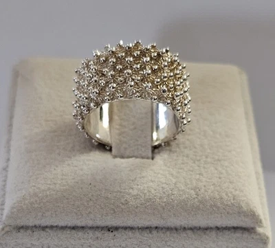 Fede sarda anello in filigrana fascia 4 file argento 925 Sardegna  - Immagine 1 di 4