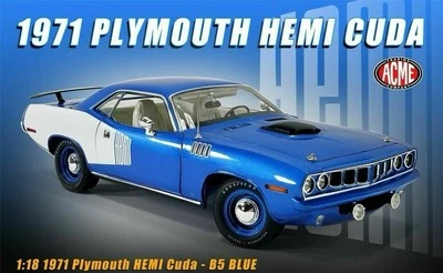 1/18 LIMITED 1971 Plymouth Hemi Cuda B5 Blue White Billboards ACME 1 of Only 714 - Image 1 of 4