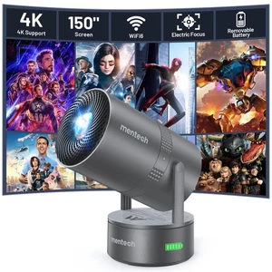 Mini Projector with Wifi and Bluetooth, Rechargeable Projector whit Auto Keys... - Picture 1 of 8