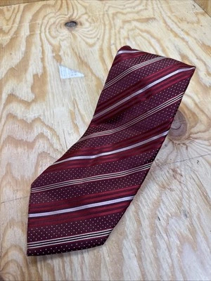 Corbata Ermenegildo Zegna 100% Seda Rojo Rosa Rayas Lunares Corbata Clásica Foto 1 de 4