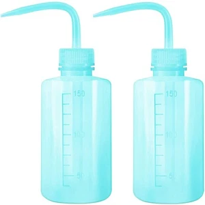 2pcs 150ml 5Oz Narrow Mouth Squeeze Bottle - Blue, Medical Lab Plastic, No Sp... - Picture 1 of 4