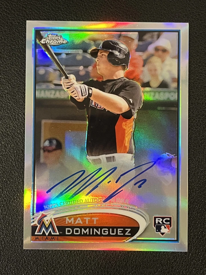 Matt Dominguez 2012 Topps Chrome Refractor Auto /499 159 Rookie RC Marlins - Image 1 of 1