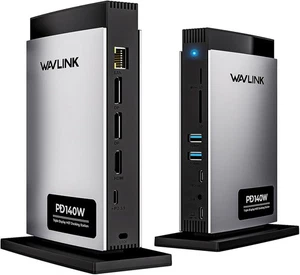 Estación de Acoplamiento para Portátil WAVLINK Triple Pantalla (Única 8K@30Hz/4K@144Hz), USB C D - Imagen 1 de 8
