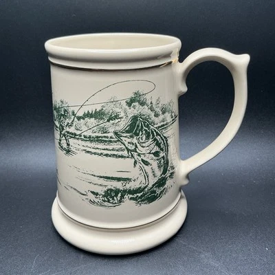 Taza de regalo Teleflora vintage, pesca con mosca lubina, canoa, coleccionable Foto 1 de 4