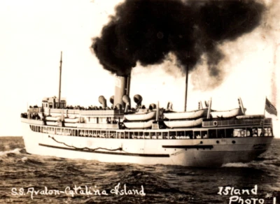 RPPC Steamship Avalon Catalina Island CA Ship Real Photo Postcard - Image 1 of 3