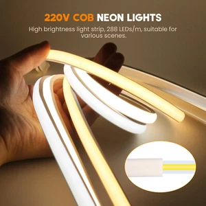 COB LED Strip Neon Flex Rope Light 1-25M 220V 240V IP67 Waterproof Tape UK Plug - Picture 1 of 27