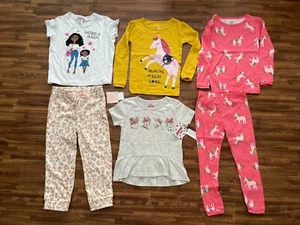 Lot of 6 Pcs Girls Toddler Size 4T: 2 pcs Pants and 4 pcs Shirts - Picture 1 of 8