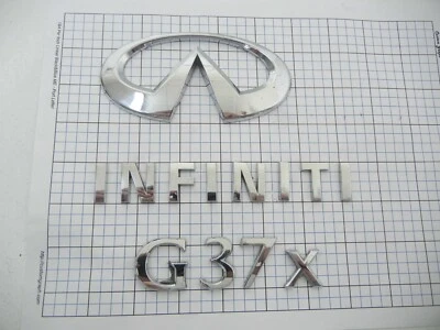 Infiniti G37x sedan 08 - 12 trunk emblem badge logo full set OEM Factory Genuine - image 1 of 2