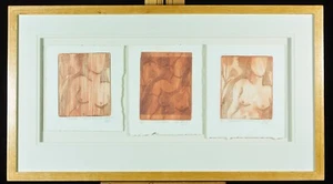 Nude etching triptic, sepia ink on heavy paper, D. Elizabeth Price, 1976 - Picture 1 of 9