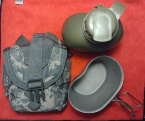 USGI Military 3 pc CANTEEN KIT ACU MOLLE II Pouch with Canteen &  SS cup - Picture 1 of 13