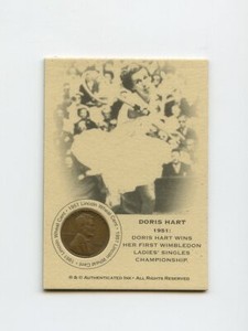 #LK.1177 DORIS HART 1951 Wheat Penny Insert Trade Card RARE