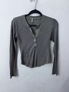 Intimately Free People Henley colt long sleeve waffle knit shirt women size... - Picture 1 of 5