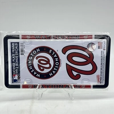 Washington Nationals License Plate Frame Plastic + 2 MLB Baseball Sticker Decals - Image 1 of 4