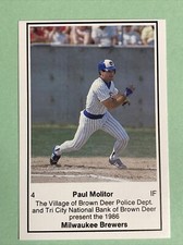 Milwaukee Brewers Cards 1986 Team  Set from Brown Deer Police Department.