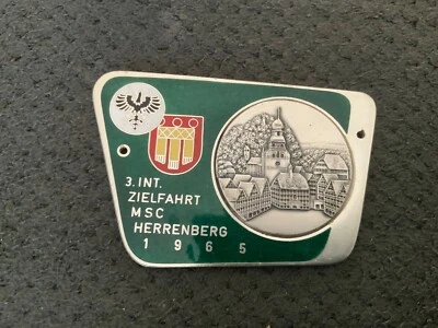 Vintage 1965 3.Int destino MSC Herrenberg Car Rally insignia Foto 1 de 2