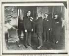 Press Photo Ferdinand Foch decorates Floyd Gibbons with a "boutonniere" in Paris