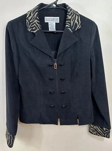 Chaqueta de vestir negra Jessica Howard con detalles dorados vida nocturna para mujer talla 6 de altura - Imagen 1 de 8
