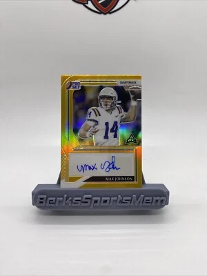 Max Johnson 2022 Leaf Pro Set Metal Gold RC Auto 1/1 UNC Quarterback - Image 1 of 4