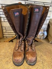 Thorogood 804-4254 16"  Safety Toe Linemans BOOTS Sz 8D Leather USA Vibram Sole