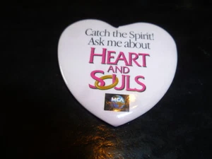 Heart And Souls Pin Back Video Store Promo 1993 Movie Promo Button - Bild 1 von 3