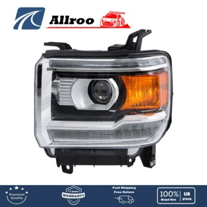 Clear New For GMC Sierra 2500HD 2016-2019 HID w/ LED DRL Headlight LH Side Lamp - Picture 1 of 13