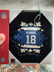 Peyton Manning Indianapolis Colts Snowflake Christmas Tree Ornament - Picture 1 of 3
