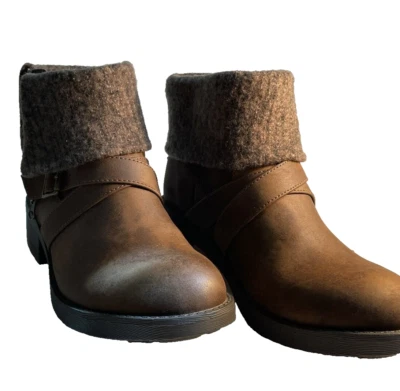 Versátiles Botas al Tobillo Bajo de Cuero Talla 10 Marrón Cremallera Moda Cómodas Perro Cohete Foto 1 de 4