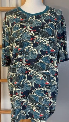 Camiseta Y2K WESC Suecia Surf Pez Unisex M XL/W 2XL Azul Cosido Único Clásico Foto 1 de 4