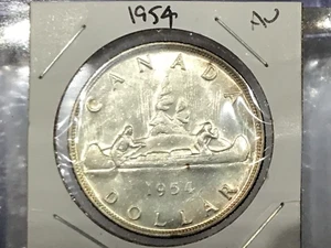 1954 Canada Silver Dollar AU B1120 - Picture 1 of 6