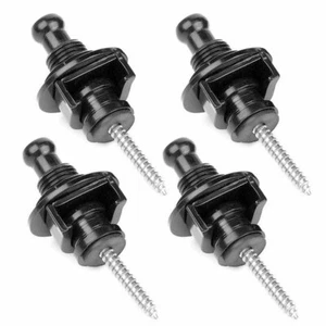 4 piezas Cerraduras Correa de Guitarra Botones Estilo Schaller Bloqueo Sistema Negro EE. UU. NUEVO - Imagen 1 de 5