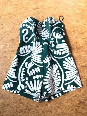 H&M CONSCIOUS COLLECTION * Etui Jumpsuite kurz *  Gr 34 * Weiß Grün * - Bild 1 von 3