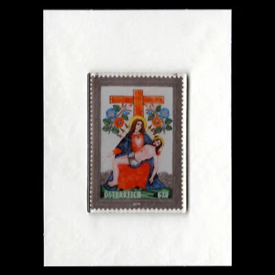 2016 - Austria - Glasmarke " Pietà with cross " glas stamp - Image 1 of 2