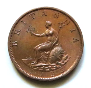 Great Britain. 1799 George 111 - Halfpenny.. Near Full Lustre - aU/UNC - Picture 1 of 4
