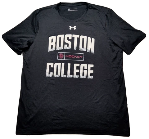 UNDER ARMOUR BOSTON COLLEGE HOCKEY Men Large Black Loose HEATGEAR T-Shirt EUC Cover