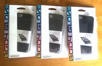 批量 3 件:身体手套黑色保护壳 适合 Apple iPhone 6/6s 缎面隐藏钱包式保护壳 — 第 1/4 张图片