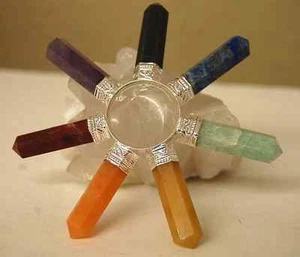 Generador de energía pirámide de chakra aprox. Piedras de chakra de 4" 7, cristal de curación - Imagen 1 de 8