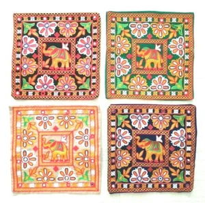 Indian Vintage Ethnic Cushion Cover Embroidery Mirror Animal Hipi Boho Gypsy  - Picture 1 of 15