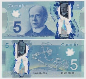Canada $5 2013 P106e " Lane & Macklem "- UNC POLYMER NOTE - PREFIX INN - Picture 1 of 4
