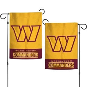 WASHINGTON COMMANDERS 2 SIDED EMBROIDERED APPLIQUE GARDEN FLAG 12.5"X18" NFL - Picture 1 of 1