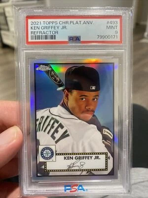 KEN GRIFFEY JR 2021 Topps Chrome Platinum Anniversary Refractor PSA 9 - Image 1 of 2