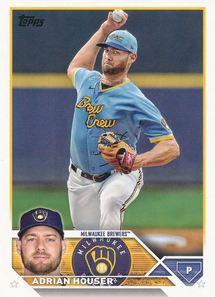 Adrian Houser 2023 Topps Series 1 #323  Milwaukee Brewers Baseball Card  - Image 1 of 1