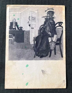 Caricature Humor Satire Propaganda Russia Antique Vintage Art Postcard USSR - Picture 1 of 5