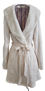 Anthropologie Saturday Sunday Bathrobe Size S Sherpa Lined Pockets Cozy Snuggly - Picture 1 of 8