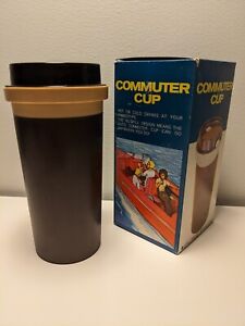 Vintage Retro Brown Commuter Cup 1970's w/ Original Box. 