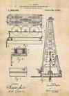 howard hughes oil drilling rig patent print A4 Vintage
