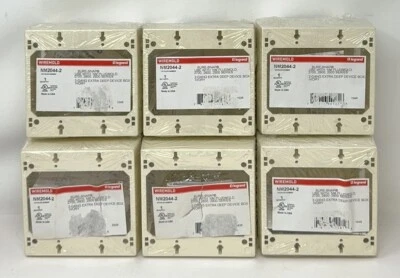 批量 6 件 Legrand 线模 NM2044-2 超深设备盒 2 Gang 象牙色 插头模具 — 第 1/4 张图片